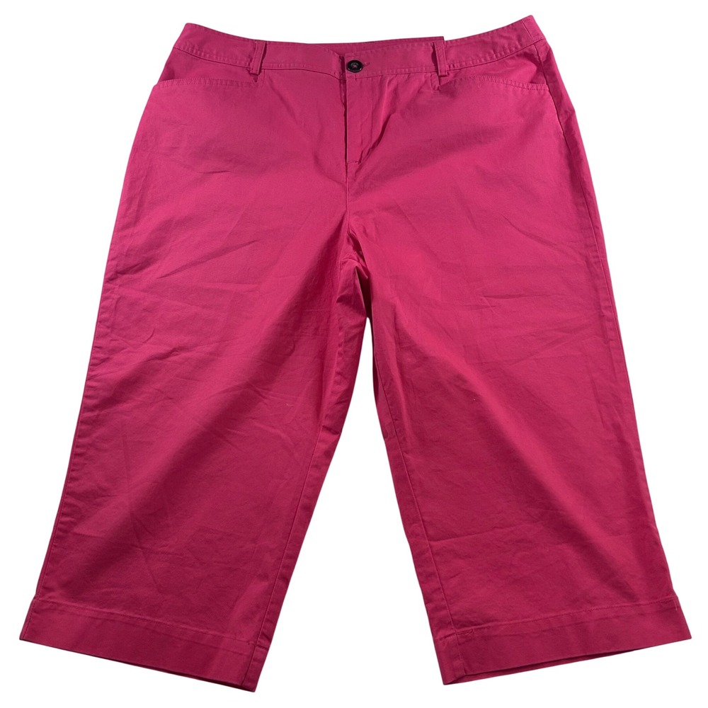 Christopher & Banks Pink Capri Pants Womens 16P Chic Classic Fit Cotton Stretch